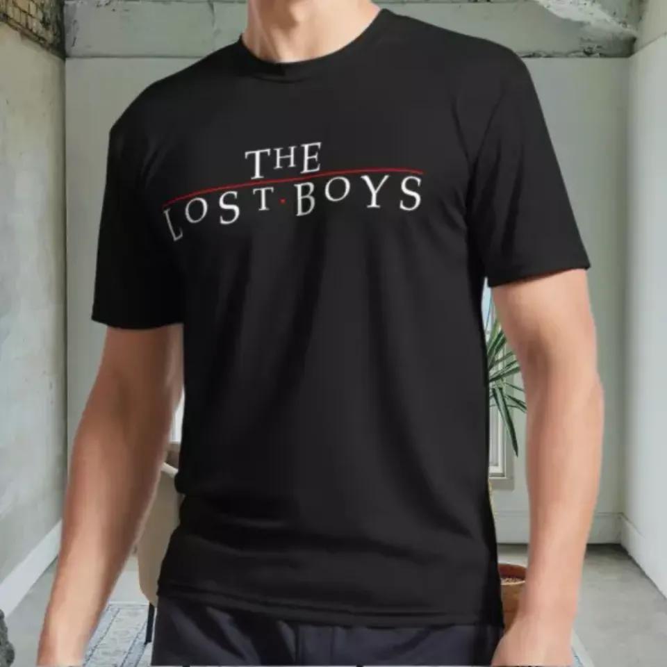 

New The Lost Boys 1987 Active Logo Men s Black T-Shirt Funny Classic T-shirt 2XL