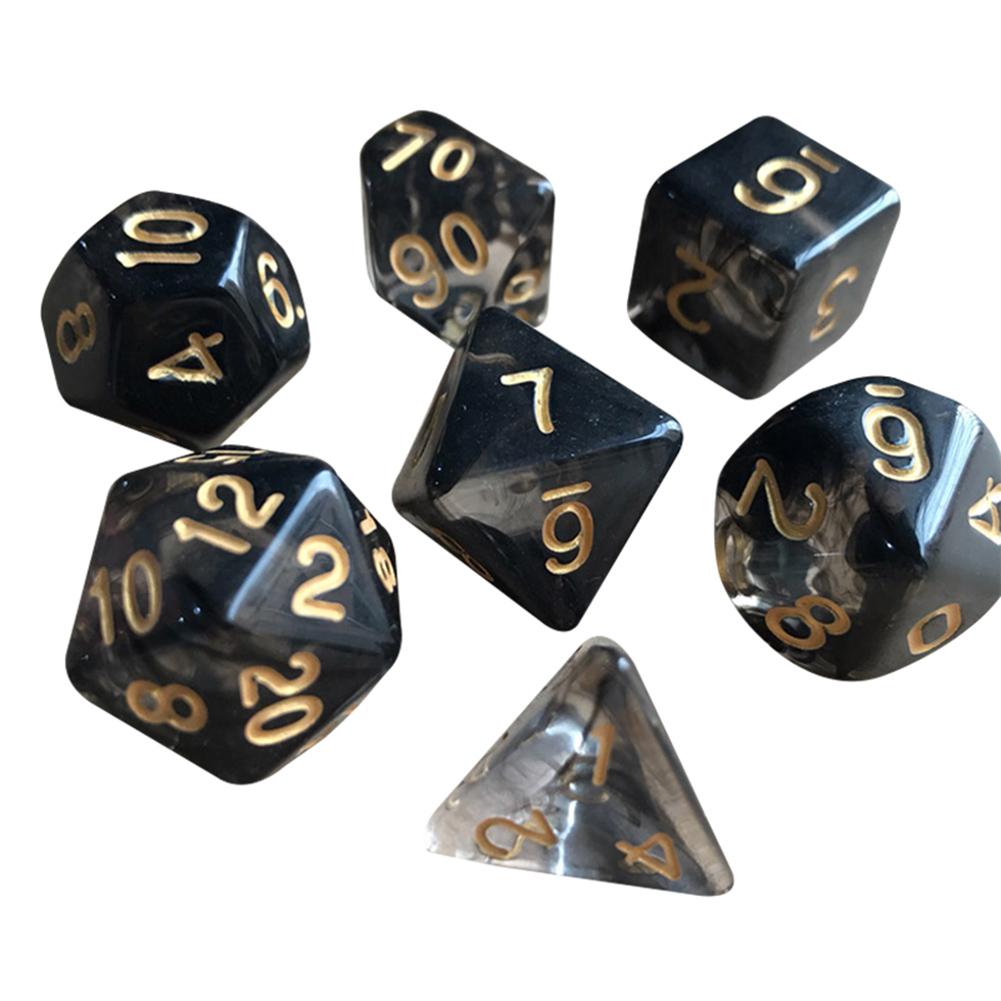 

7PCS Two-color Game Gem Dice Glitter Divination Dices Astrology Dice for Funny Tools