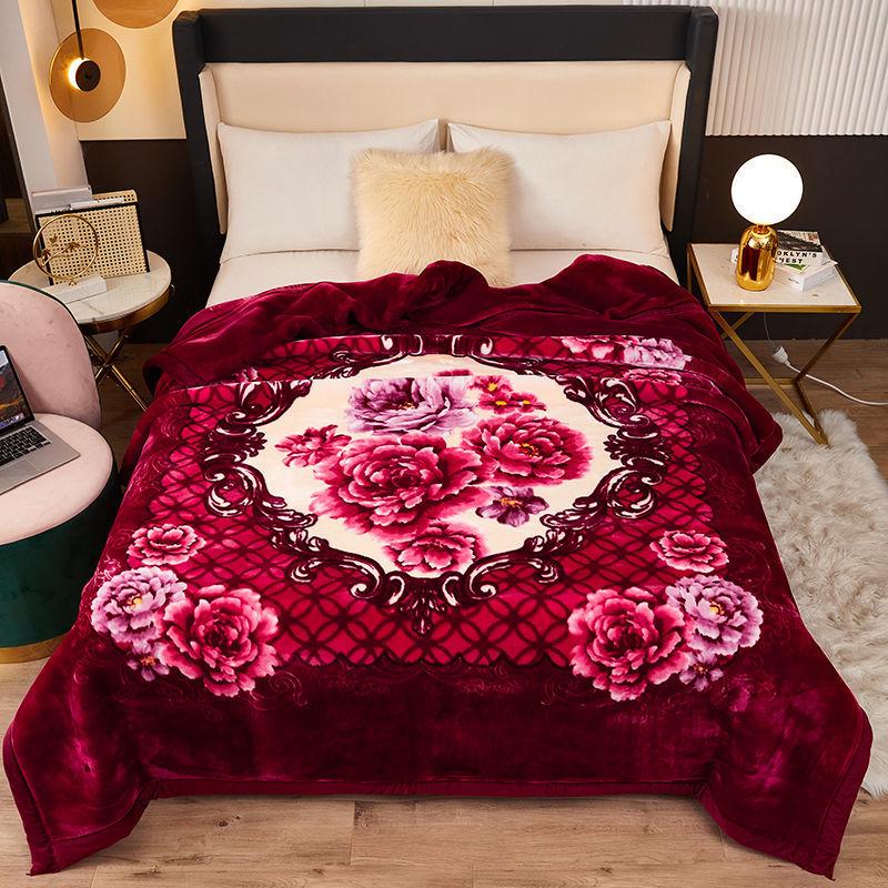 G5Z Double Layer Thickened Raschel Blanket - Cozy Autumn/Winter Quilt for Couples or Wedding Cover