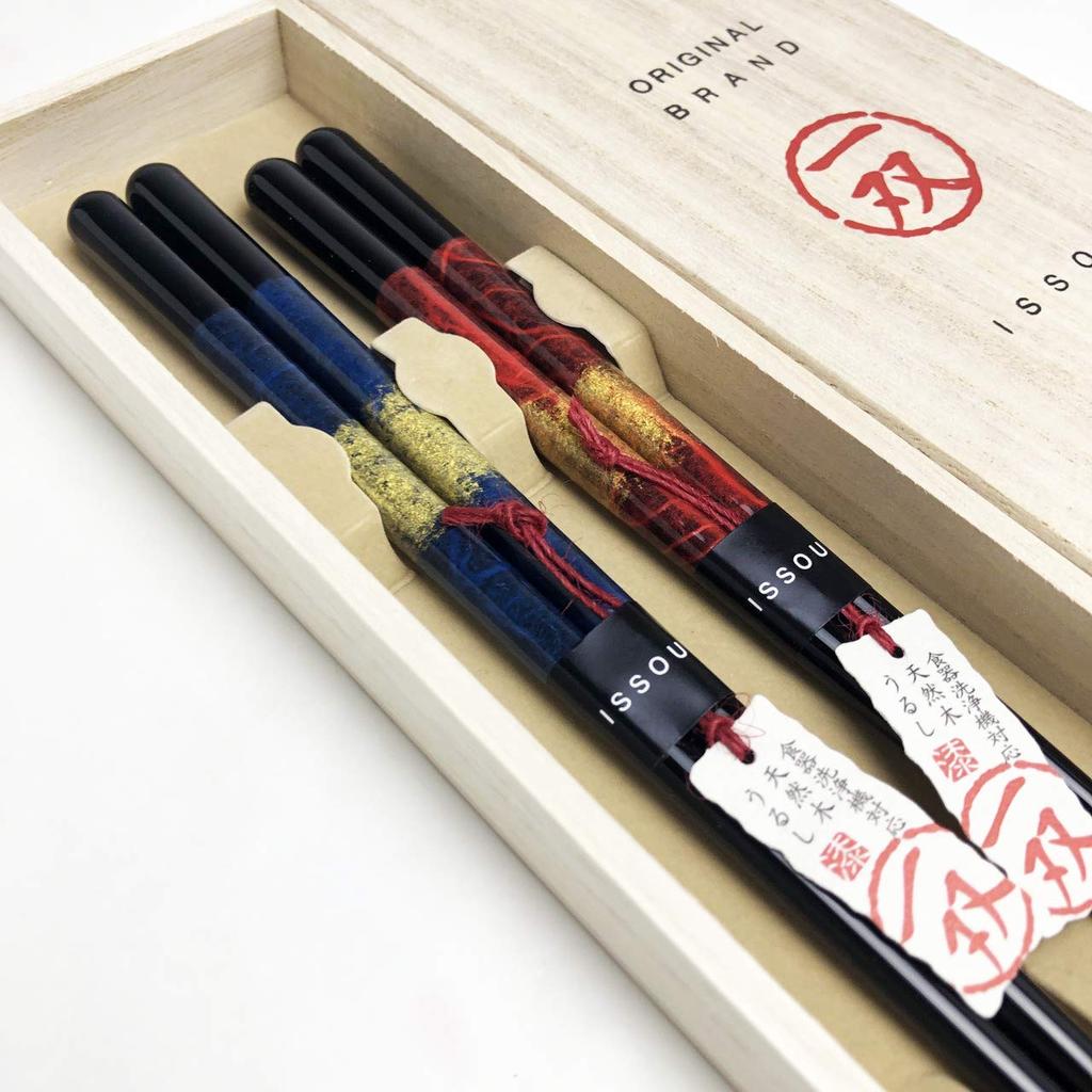 Yamaga Lacquerware Store Issou Gift Chopsticks Set Japanese Paper Black Dragon Pair Dishwasher Safe Couple Chopsticks Made In Japan Domestic