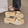 2024 Women's Korean-Style Summer Non-Slip Mid-Heel Soft Sole Single Strap Slippers