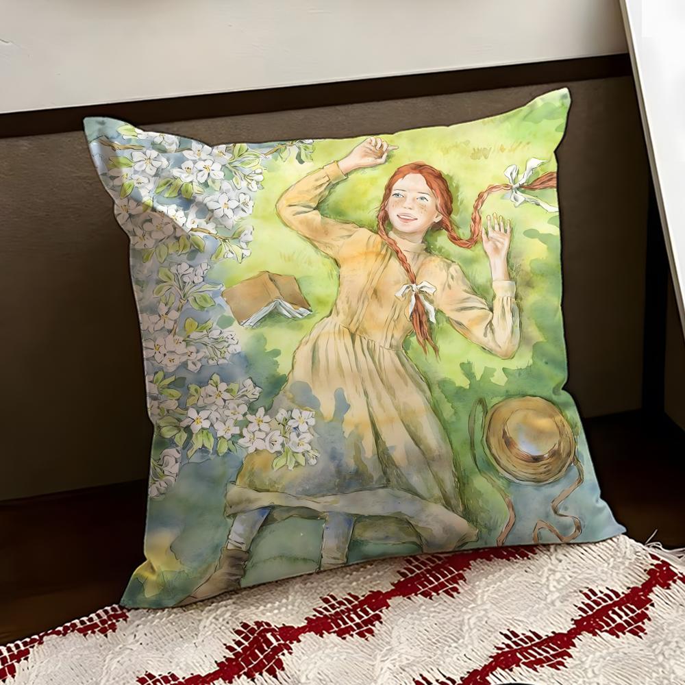 Books Anne of GGreen Gables Cushion Cover Reversible Soft Durable Pillow Cover Home Car MultiScene Use for Daily Comfort