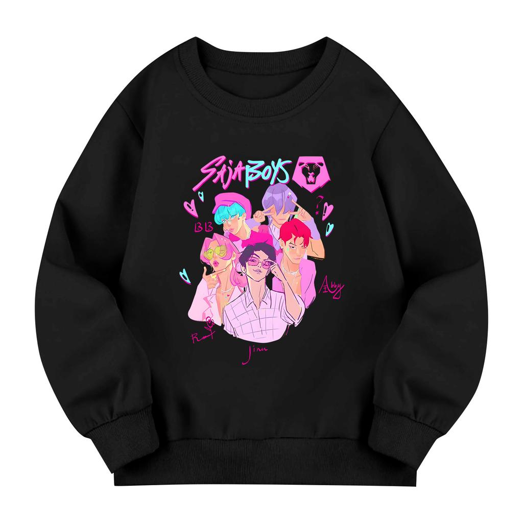 Kids' Long Sleeve Loose Pullover Letter Printed Round Neck Sweatshirt