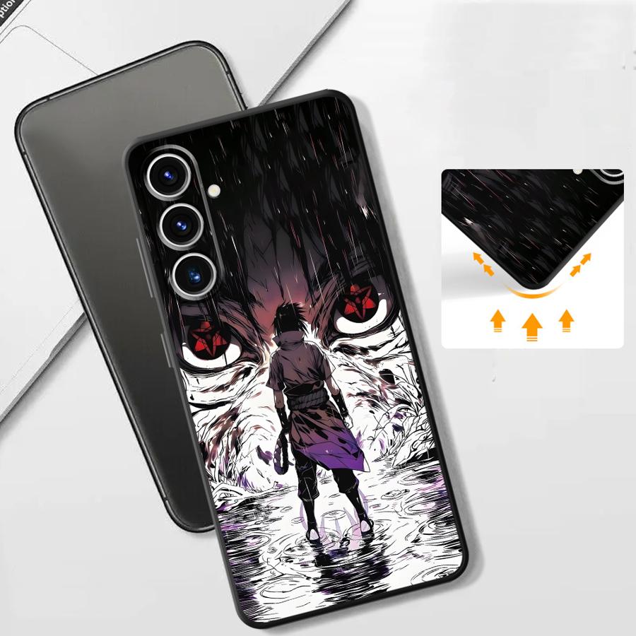 Black Soft Phone Cover Case for Samsung Galaxy A51 A73 A36 A23 A53 A24 A55 A25 A71 A22 A52 A32 A41 A26 A72 A35 Cool Anime Eyes