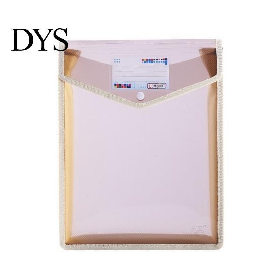 Office File Organizer Transparent Folder, with Snap Closure, Waterproof A4 A5 Document Bag, Closure Case Large Capacity Colorful PP Envelope