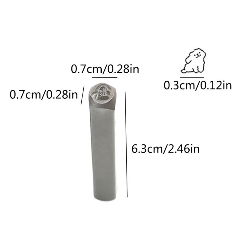 12-teiliges Metallprägewerkzeug-Set 1/8” (3mm), Stahl Süßer Hund Stanzset Lederstempel für Schmuckherstellung DIY Basteln
