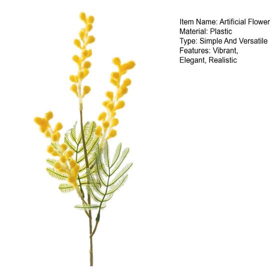 Fake Long Stem Albizia Artificial Simulation Plastic Albizia Flower Faux Floral Bouquet Arrangements for Home Wedding Decoration