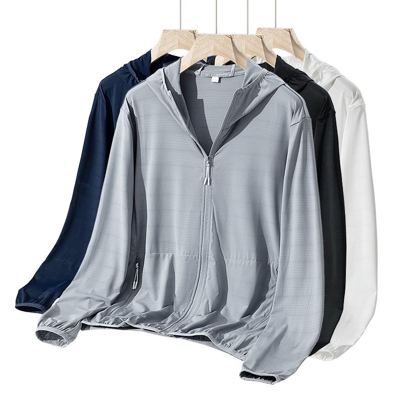 Men s Plus Size UV Protection Summer Ice Silk Lightweight Jacket XL