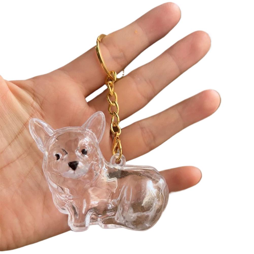 Cartoon Hundeform Hundehaar Aufbewahrungsbox Haarpflege Transparent Tierhaare Schlüsselanhänger Acryl Schlüsselanhänger Welpen Anhänger Schmuck Geschenk