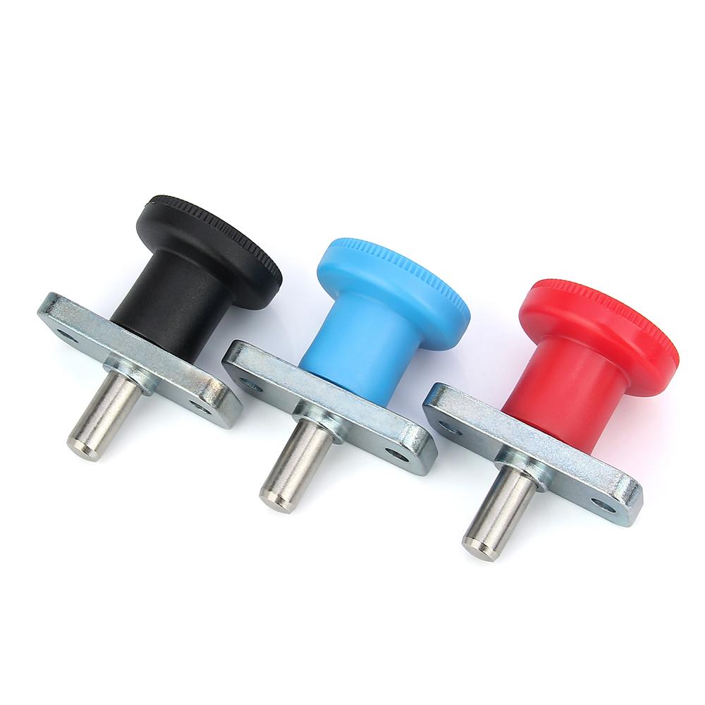 3 Colors Plastic Knob Steel Pin Plate Mount Lock-Out Hand Retractable Spring Plungers Indexing Plungers With Steel Plunger Pin