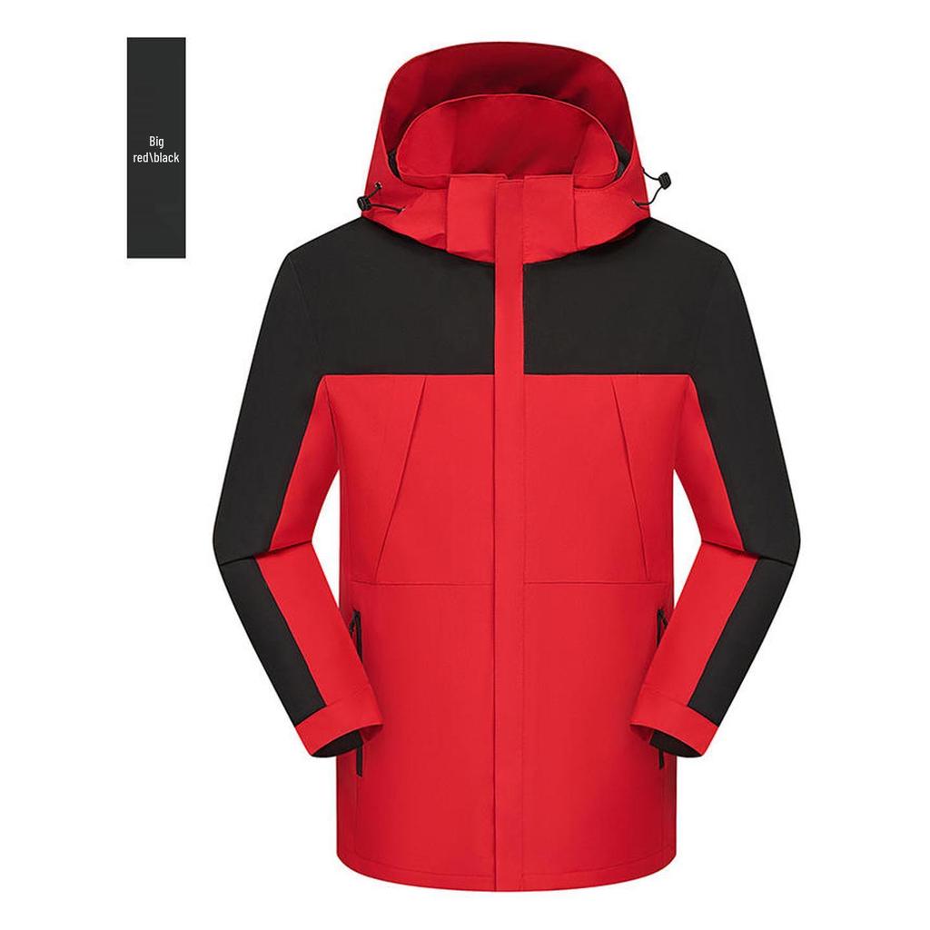 Unisex Windproof Hooded Windbreaker: Custom Printed Outdoor Jacket for Team Building, Class and School Uniforms