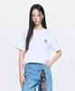 Emelbi Basic Small Logo Semi-Oversized Short Sleeve T-Shirt Ny (White)
