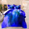 Constellation Starry Sky Universe Planet 3d Digital Printing Feather Silk Quilt Fat Quilt Cover Three-piece Set