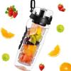 32oz Space Bottle Single Layer PCTG Cup Fruit Brewing Water Bottles with Grid Infuser Food Grade
