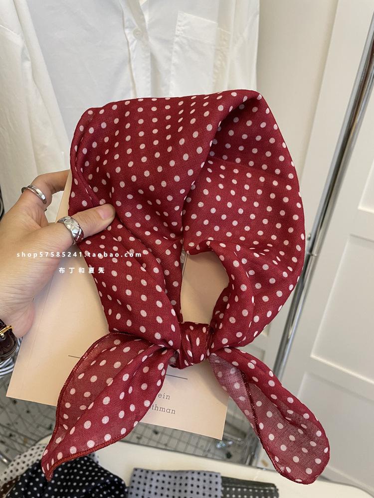 18Cm Cotton and Linen Cashew Small Square Scarf Spring Summer and Autumn Thin Decorative Scarf Air Conditioner Room Neck Scarf Headband Headscarf