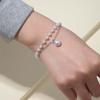 Brățări cu Lanț din Perle Albe Coreene Pentru Femei Fete Elegante Culoare Argintie Margele Link Brățară cu Charm de Mână Bijuterii Cadouri de Nuntă