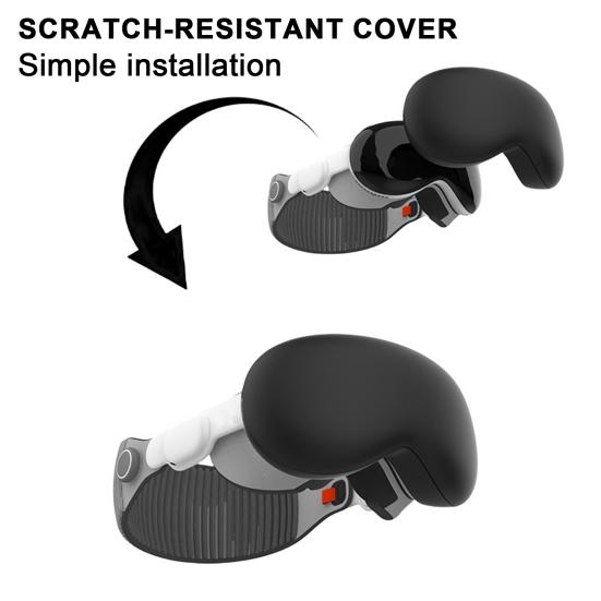 

Yousheng силиконовый защитный чехол для шлема виртуальной реальности, мягкий, гибкий, устойчивый к царапинам, пылезащитный защитный чехол для экрана очков виртуальной реальности Vision Pro чёрный