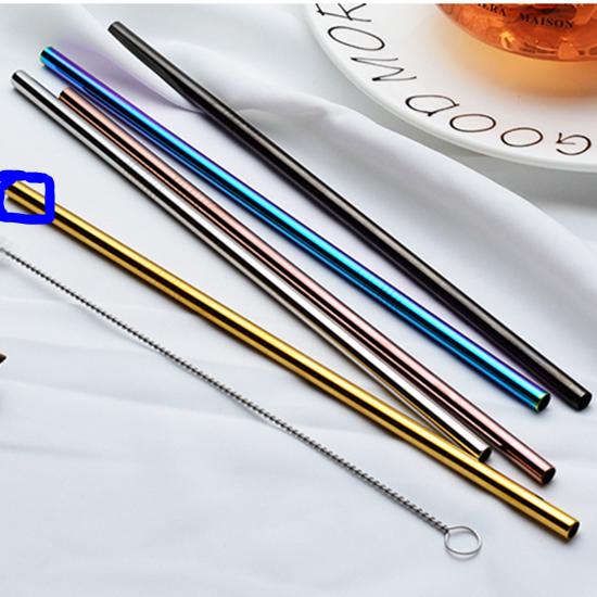1PC Reusable Stainless Steel Straw Metal Drinking Straw Bent Straight Drink Straw Cleaning Brushes Storage Bag Bar Accessories
