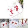 Halloween Blood Footprint Pattern Bath Mat With Polyester Fabric And Cartoon Design For Bathroom Decor