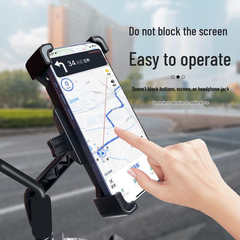 Electric Vehicle, Motorcycle & Bicycle Shock-Absorbing Phone Holder for Takeaways