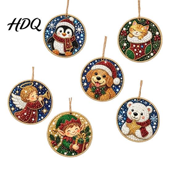 Decoratieve Kunstmatige Parel Kunst Decoraties 6 Stuks/Set Kerst DIY Kit Hangende Decoraties Knutselpakket met Ronde Bedels Parels Vakantie Strass voor