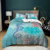 Copripiumino Cartoon Animali Marini King/Queen Set Biancheria da Letto Nautico Costiero Coperta Trapuntata Cavalluccio Marino Set da 3 Pezzi Per Bambini e Bambine
