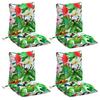 Low Back Chair Cushions 4 Pcs Multicolored Oxford Fabric