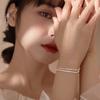 925 Sterling Silver Double Layer Bracelet Beads Exquisite Simple Women Bracelet Fine Jewelry Accessories
