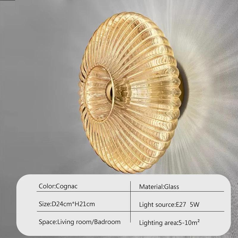 Vintage Glass Wall Sconce E27 Amber For Living Room Bedroom Hallway Study Room Restaurant Indoor Decorative Lighting Wall Lamps