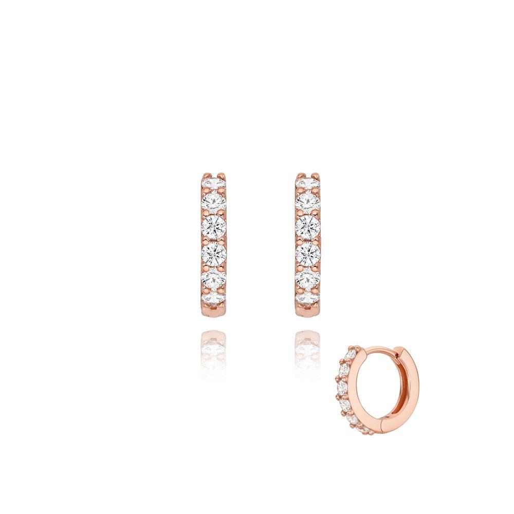 [Stonehenge] Silver Cubic One-Touch Earrings Sc25A14J