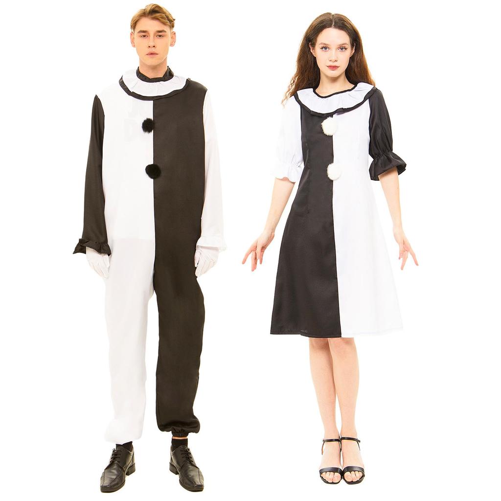 Halloween-Clown-Kostüm - Unisex-Cosplay für Erwachsene & Kinder, Horror-Rollenspiel Bühnenoutfit