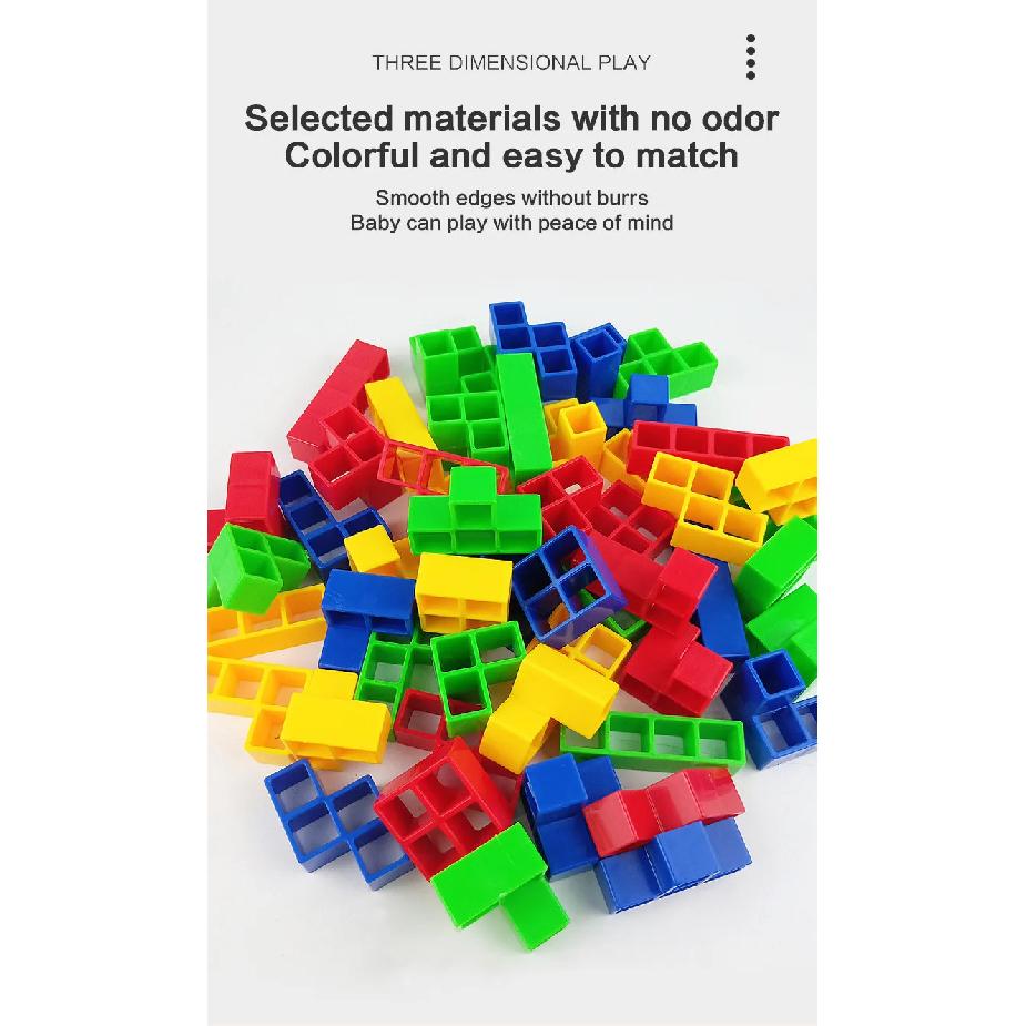 48PCS Tetra Tower Building Blocks Balance Stacking Games Toys for Kids Adults Friends Classroom Family Board Game and Fun Party