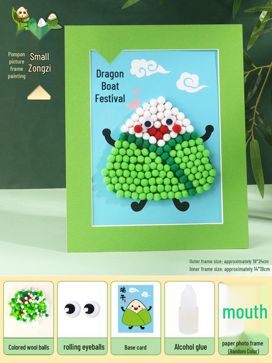 

Dragon Boat Festival DIY Zongzi Pompon & Button Painting Kit for Kids