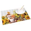 Autumn Harvest Placemats Sunflower Pumpkin Fall Leaves Printing Cozy Seasonal Table for Dining High Tea Wedding Decoration
