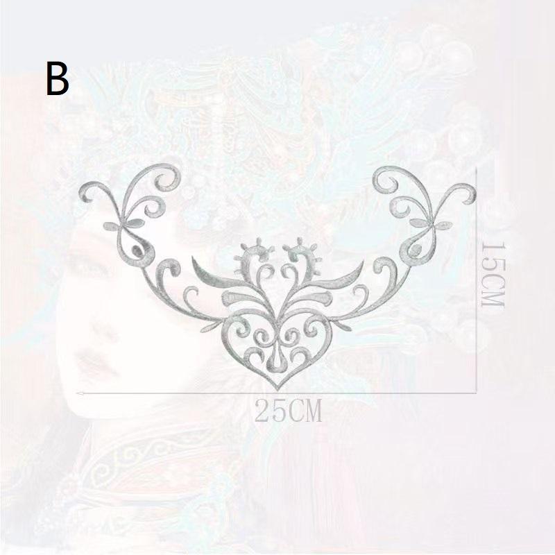 Gold Silver Floral Embroidery Cloth Patches Versatile Use DIY Craft Accessories for Stage Costume Home Textile Decor