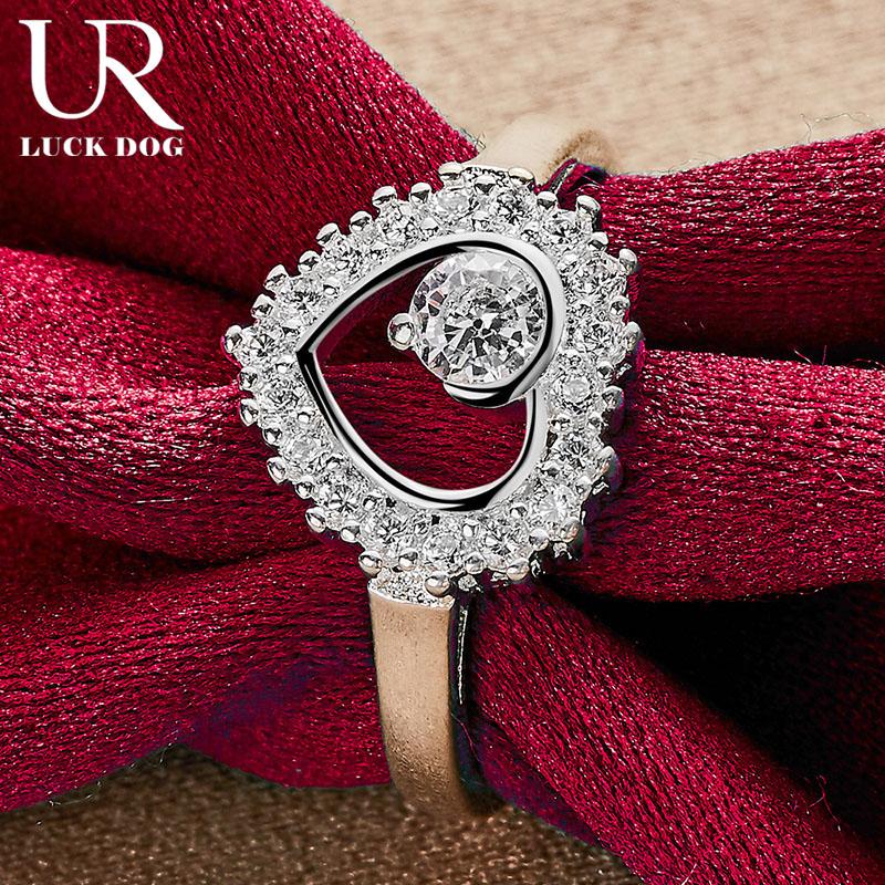 925 Sterling Silver AAA Zircon Heart-shaped Ring Fashionable Wedding Jewelry