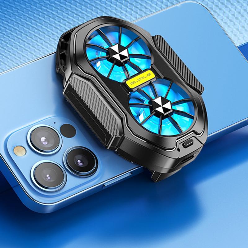 1Pc Game Cooling Backclip Fs01 Dual Fan Rechargeable Mobile Phone Cooler Long Lasting And Stronger Air Cooling