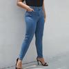 Ladies' Solid Color Casual Pants Versatile Slim Fit Straight Leg Denim Jeans
