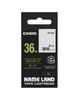 Genuine Casio Label Writer Nameland Tape 36mm Transparent with Black Text XR-36X
