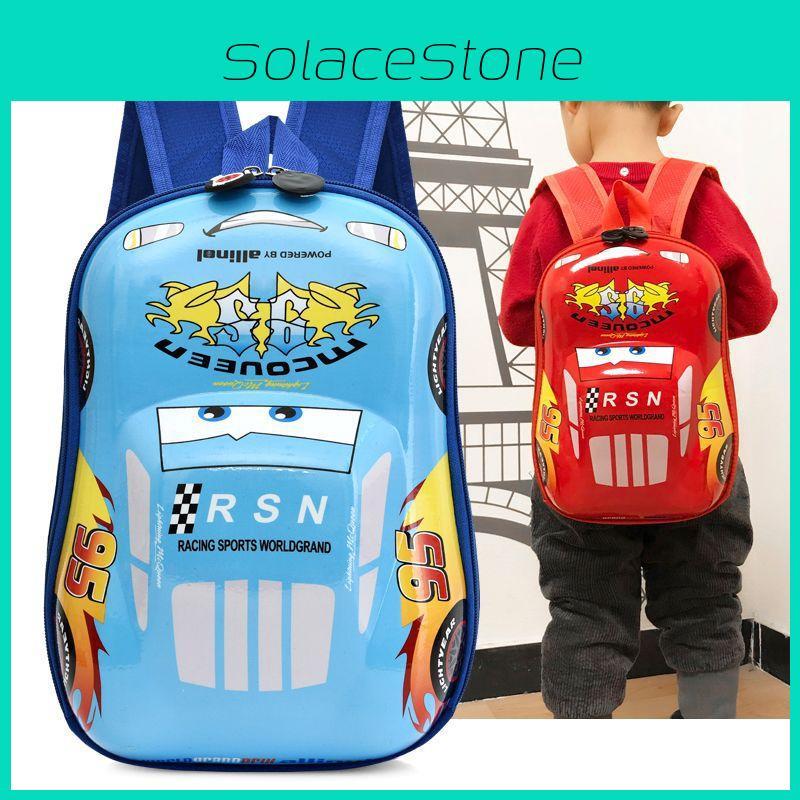 Kids Car Themed School Backpack Eva Material With Breathable Straps For Preschool And Elementary Education