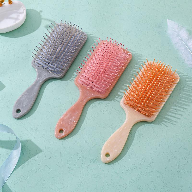 Huiyun Marble Cushion Brush: Square Handle, Tangle-Free Hairdressing Comb with Massage Function