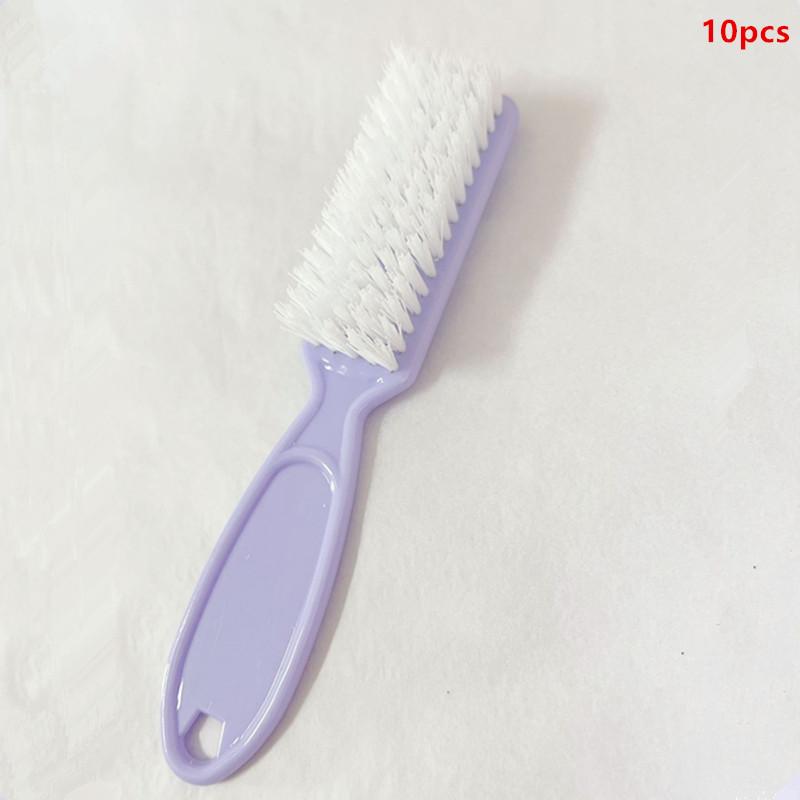 Čisticí štětce na nehty Průhledné dlouhé držadlo Měkké štětce na nehty Multifunkční pětibarevné nástroje na manikúru a pedikúru