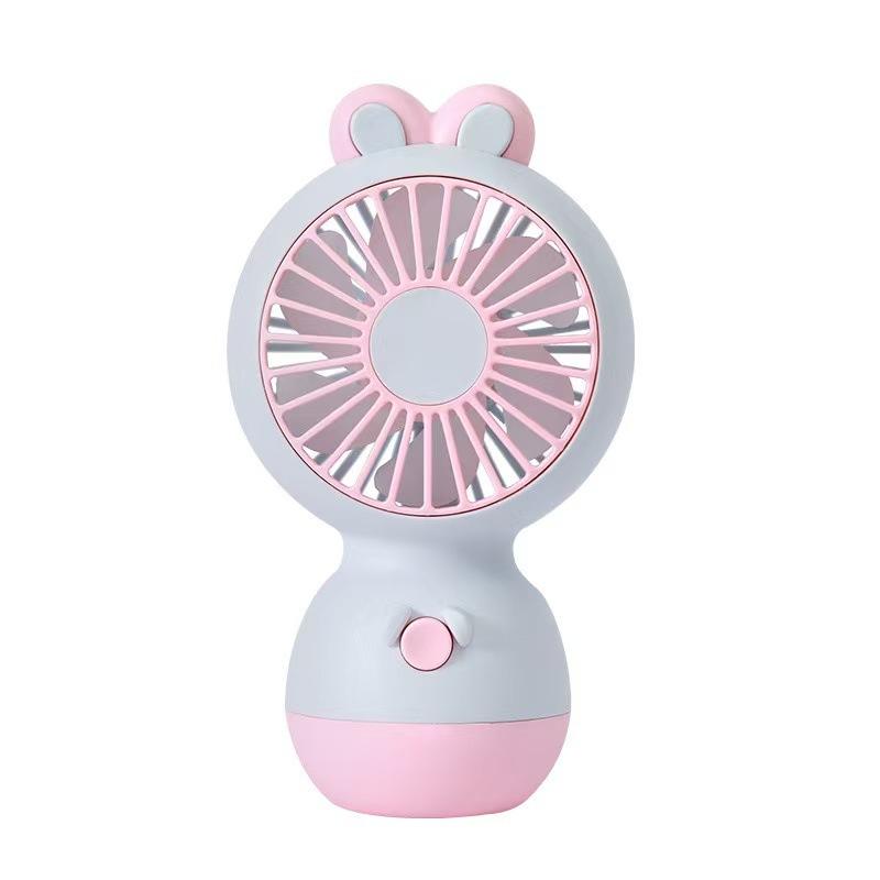 Cartoon Rabbit Desktop Small Fan - USB Charging Handheld Electric Fan with Adjustable Wind Direction for Up and Down Movement