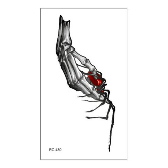 Ruikalong Scary Halloween Waterproof Tattoo Stickers - Scorpion & Spider Designs