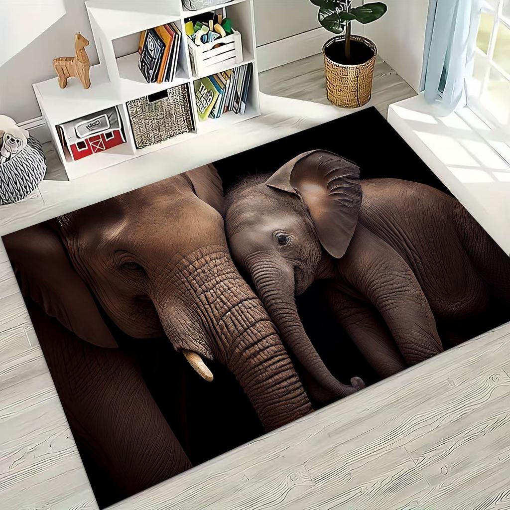 27 Stil Weisheit Elefant Cartoon Teppich für Schlafzimmer Wohnzimmer Sofa Zuhause Fußmatte Dekor,Große Kinder Spiel Anti-Rutsch Bodenmatte Geschenk