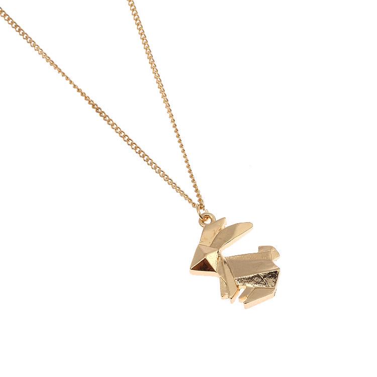 Exquisite 3D Origami Animal Short Necklace for Women - Versatile and Stylish Fashion Jewelry