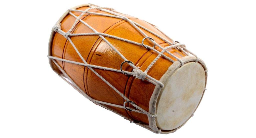 Indian Wooden Traditional Bina Dholak No. 39 Mini – Musical Instrument with Carry Bag