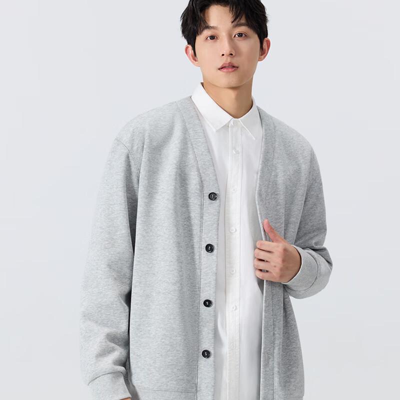MINISO Men's Casual V-Neck Cardigan Sweatshirt