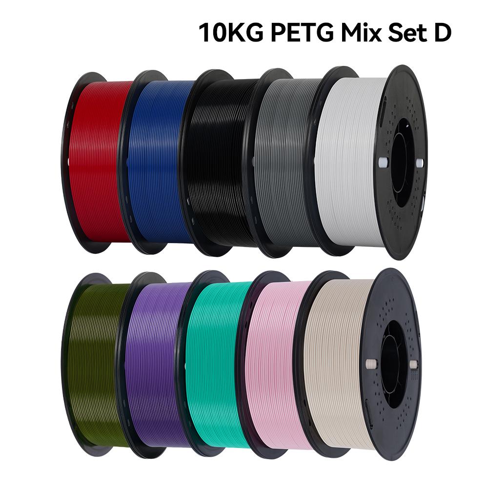 KINGROON 22LBS PETG veya PLA filament 3D Yazıcı Filament 10 Rulo 1KG 1.75MM Çevre Dostu İyi Tokluk Karışık Renk Ücretsiz Kargo
