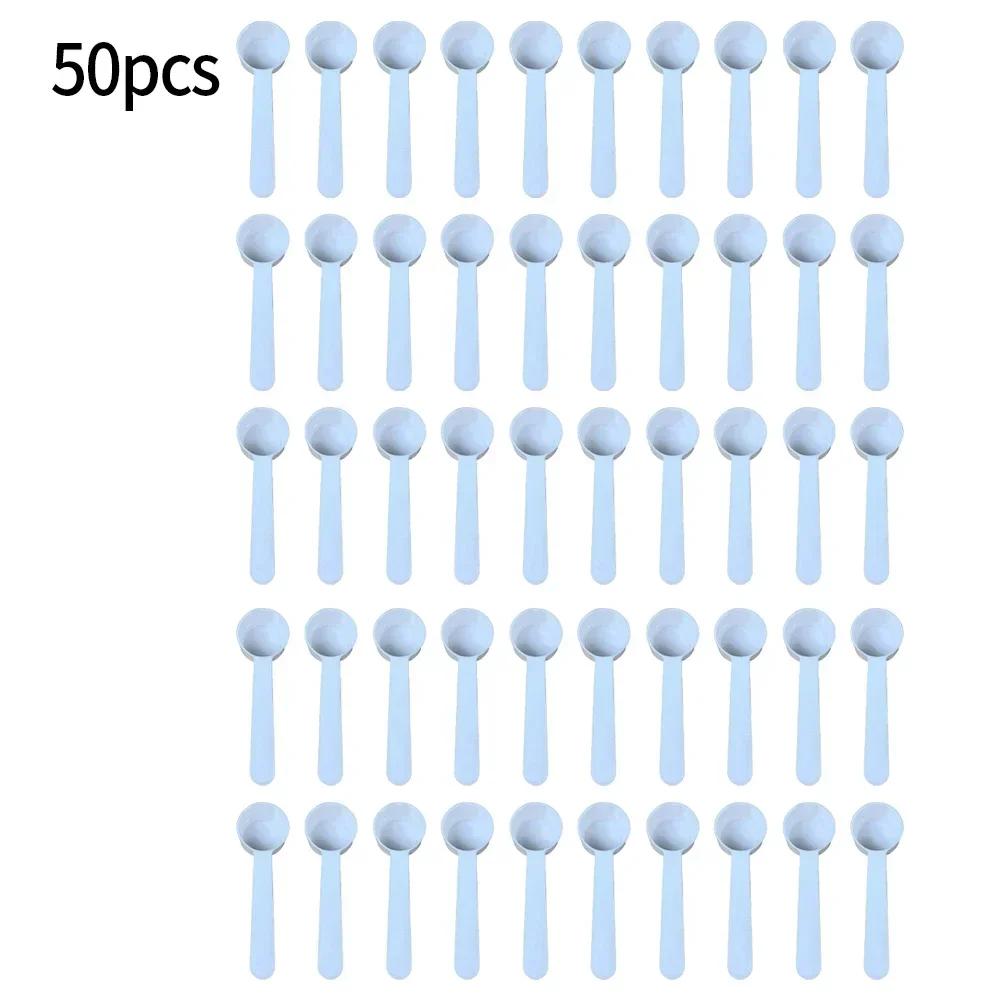50/100pc 5g White Plastic Measuring Spoon Gram Scoop Food Baking Medicine Powder Scale Kitchen Measuring Spoons Tools